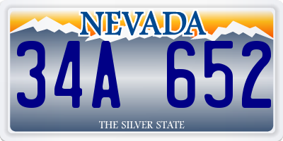 NV license plate 34A652