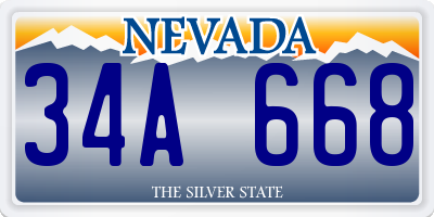 NV license plate 34A668