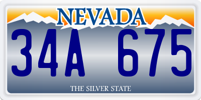 NV license plate 34A675