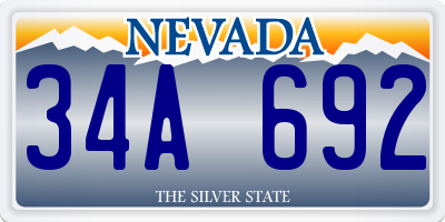 NV license plate 34A692