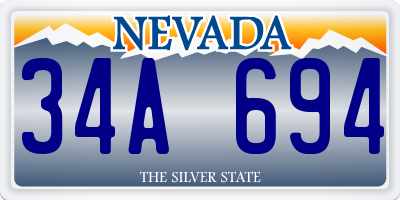 NV license plate 34A694