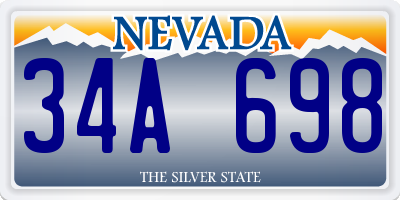 NV license plate 34A698