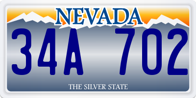 NV license plate 34A702