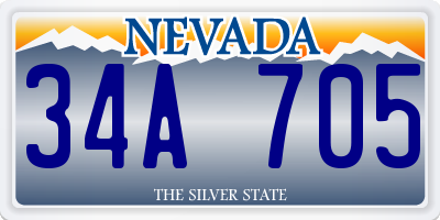NV license plate 34A705