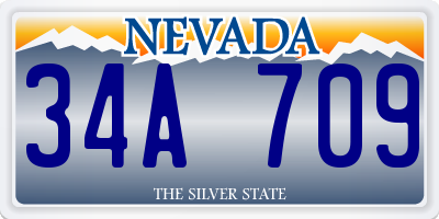 NV license plate 34A709