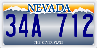 NV license plate 34A712