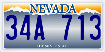 NV license plate 34A713