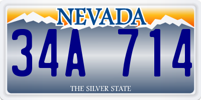 NV license plate 34A714