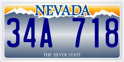 NV license plate 34A718