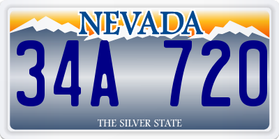 NV license plate 34A720