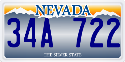 NV license plate 34A722