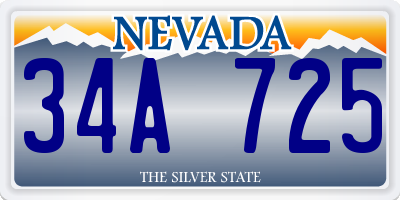NV license plate 34A725