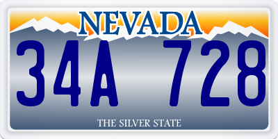 NV license plate 34A728