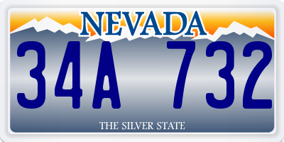 NV license plate 34A732