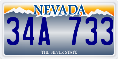 NV license plate 34A733