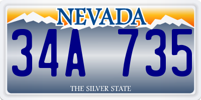 NV license plate 34A735