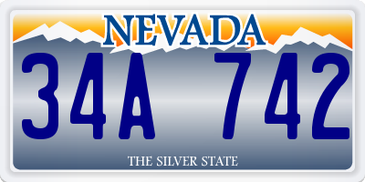 NV license plate 34A742