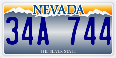 NV license plate 34A744