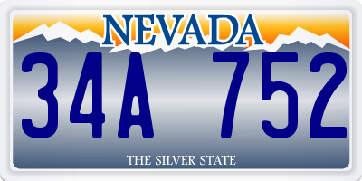 NV license plate 34A752