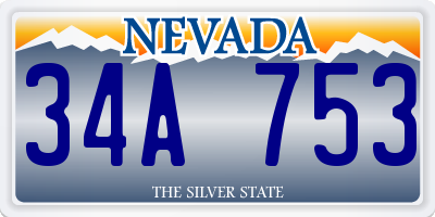 NV license plate 34A753