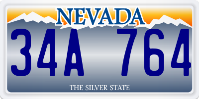 NV license plate 34A764