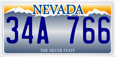 NV license plate 34A766
