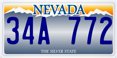 NV license plate 34A772