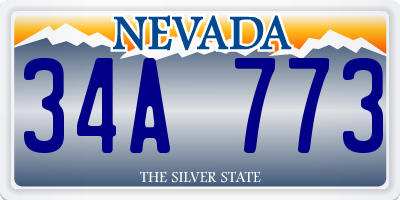 NV license plate 34A773