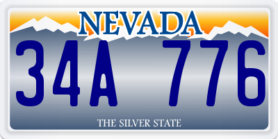 NV license plate 34A776