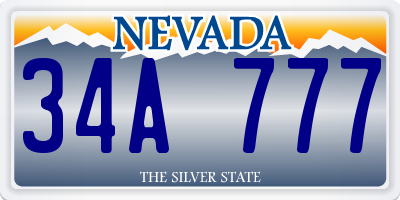 NV license plate 34A777