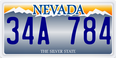 NV license plate 34A784