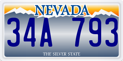 NV license plate 34A793