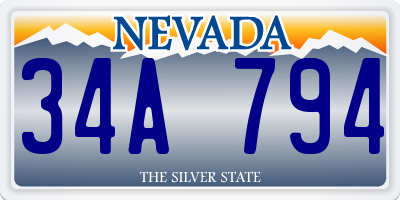 NV license plate 34A794