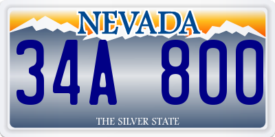 NV license plate 34A800