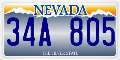 NV license plate 34A805