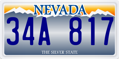 NV license plate 34A817