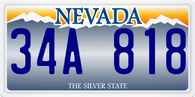 NV license plate 34A818