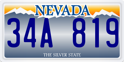 NV license plate 34A819