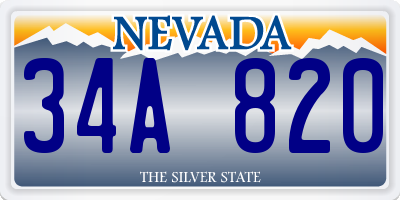 NV license plate 34A820