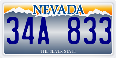 NV license plate 34A833
