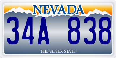 NV license plate 34A838