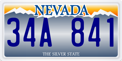 NV license plate 34A841