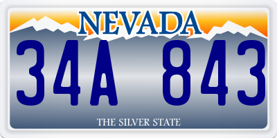 NV license plate 34A843