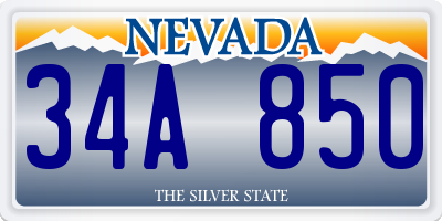 NV license plate 34A850