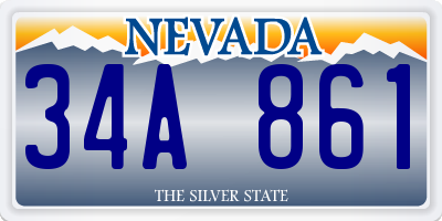 NV license plate 34A861
