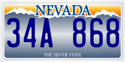 NV license plate 34A868