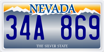 NV license plate 34A869