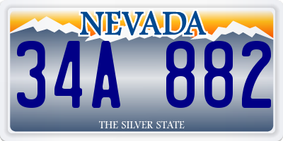 NV license plate 34A882