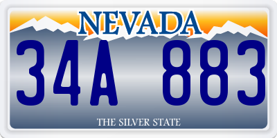 NV license plate 34A883