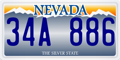 NV license plate 34A886